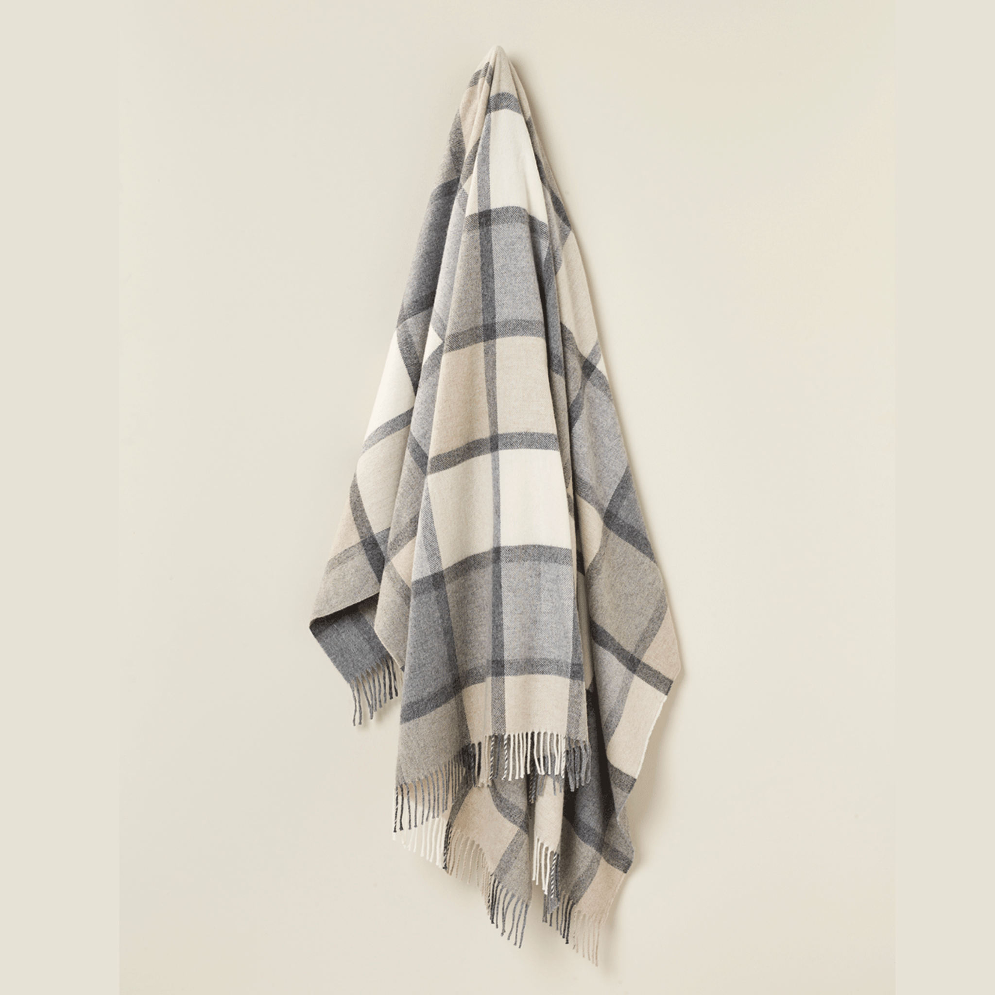 Bronte by Moon - Pure Wool Throw, Windowpane - The Flower Crate