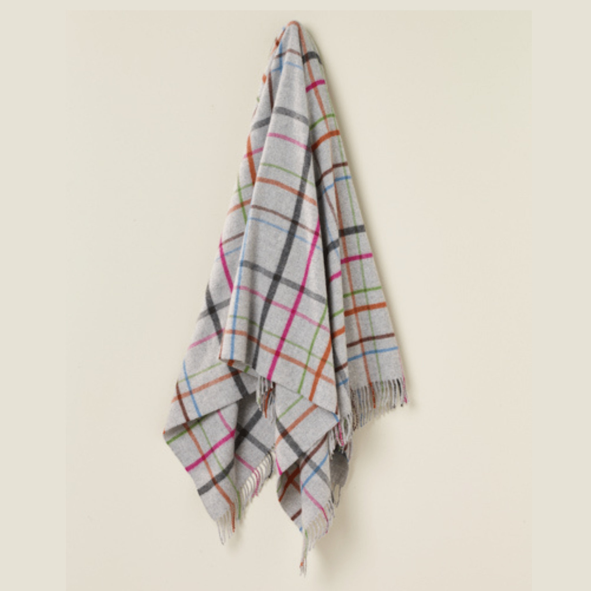 Bronte by Moon - Pure Wool Throw, Windowpane Multi - The Flower Crate