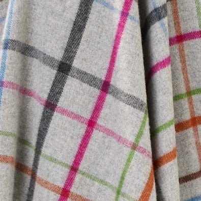 Bronte by Moon - Pure Wool Throw, Windowpane Multi - The Flower Crate