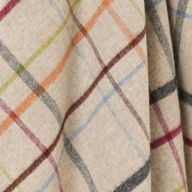 Bronte by Moon - Pure Wool Throw, Windowpane Multi - The Flower Crate