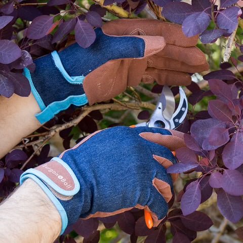 Burgon & Ball Glove - Dig the Glove, Denim - The Flower Crate