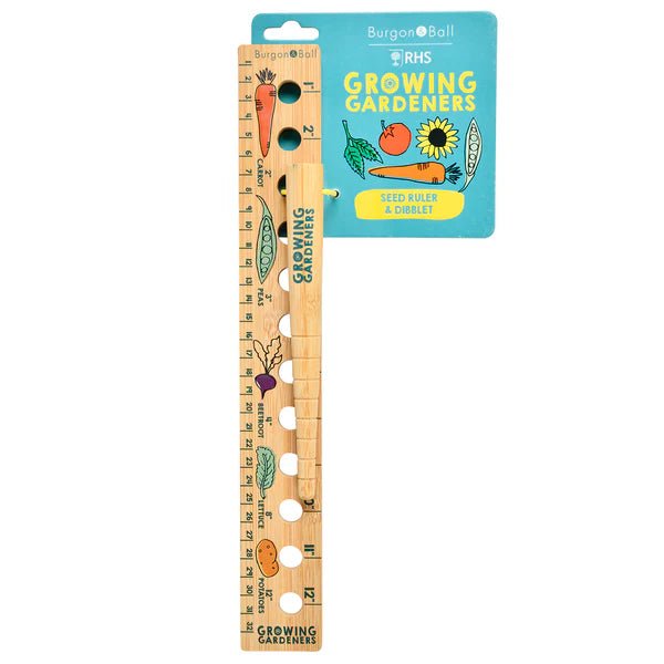 seed and plant spacing ruler & dibblet set Burgon & Ball - Growing Gardeners Seed Ruler & Dibler