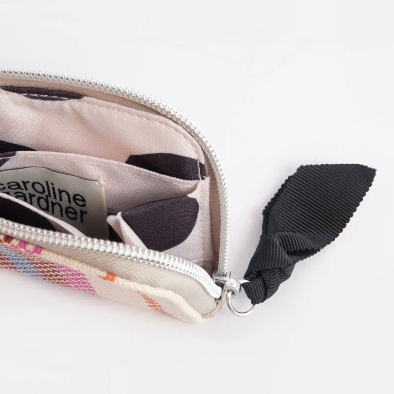Caroline Gardner - Checkerboard Stripe Canvas Corner Purse - The Flower Crate