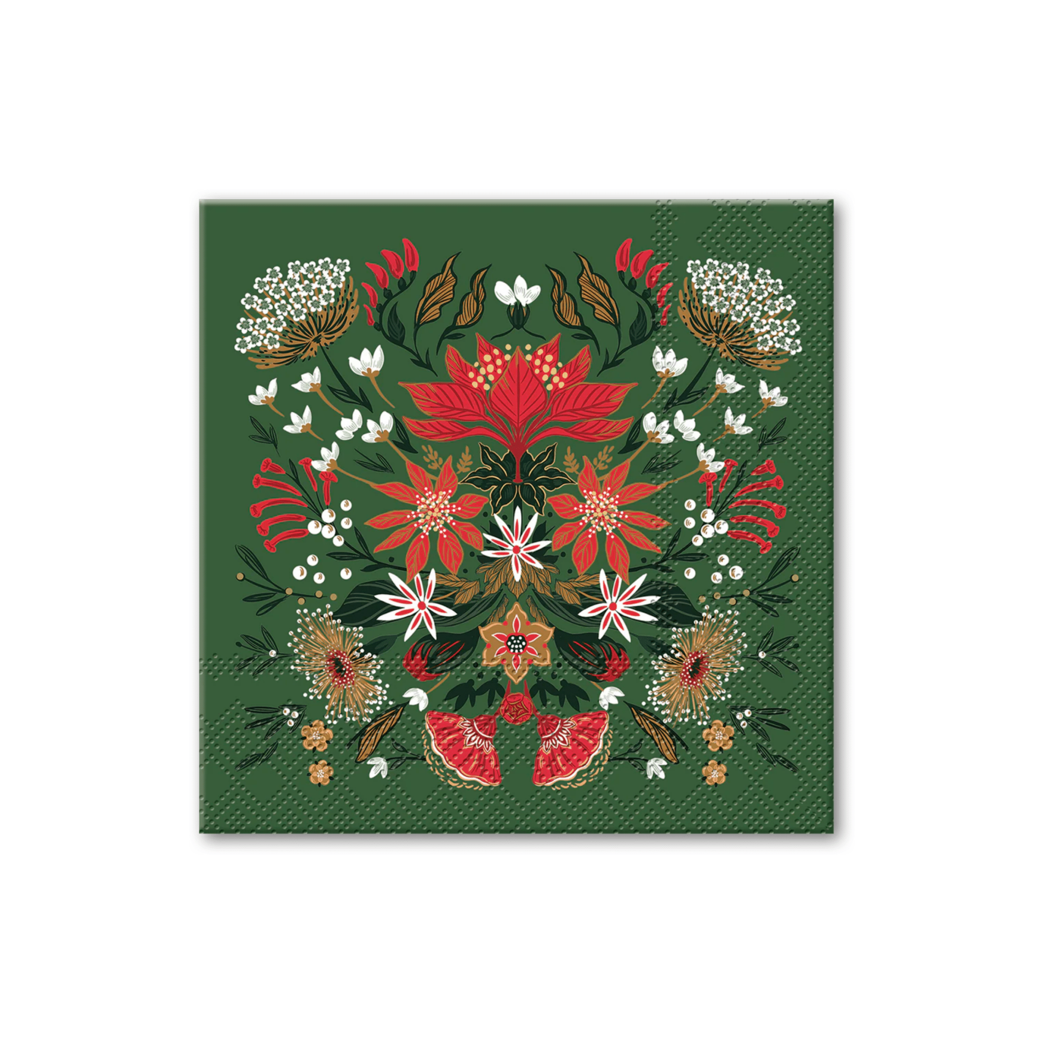 Christmas Garden Paper Cocktail Napkins - The Flower Crate