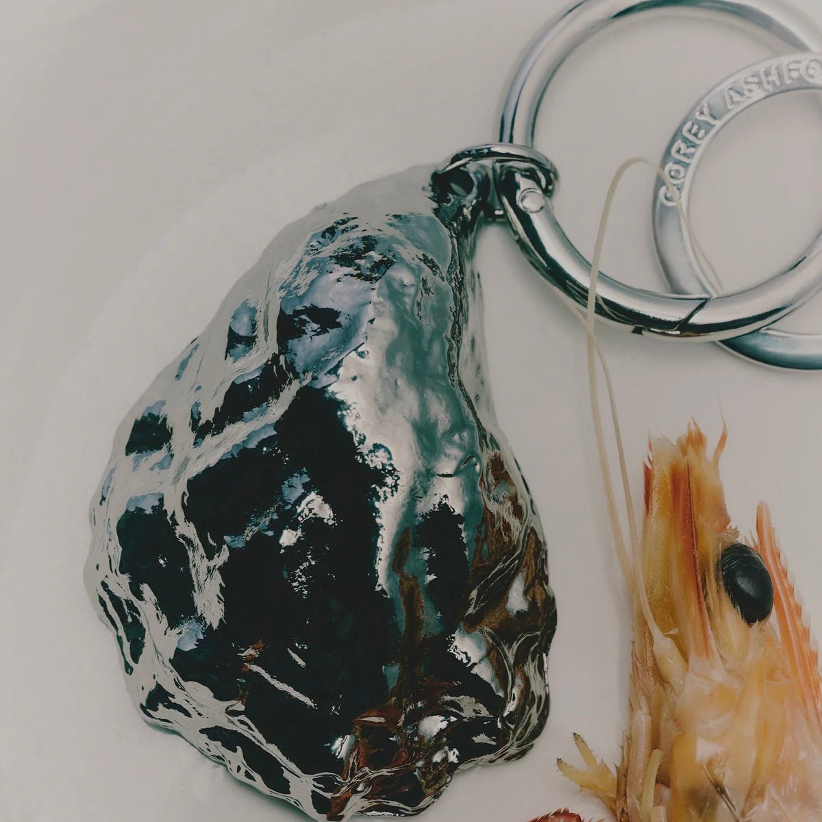 Corey Ashford - Oyster Keyring, Silver - The Flower Crate