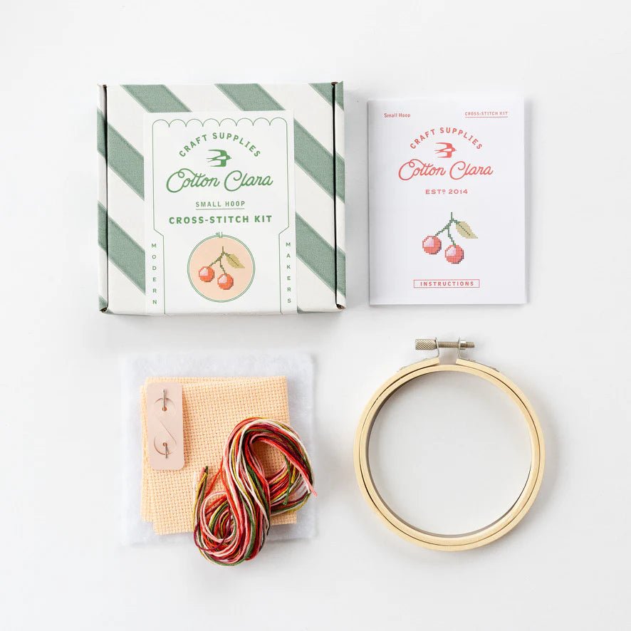 Cotton Clara - Cherries Cross Stitch Kit - The Flower Crate