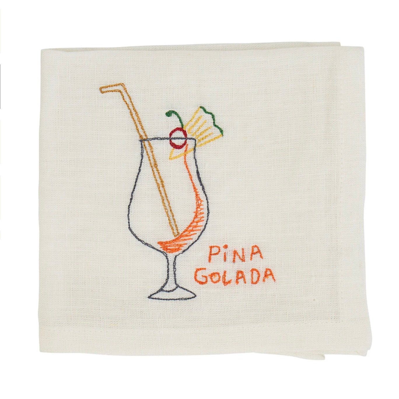 Embroidered Cocktail Napkins - The Flower Crate