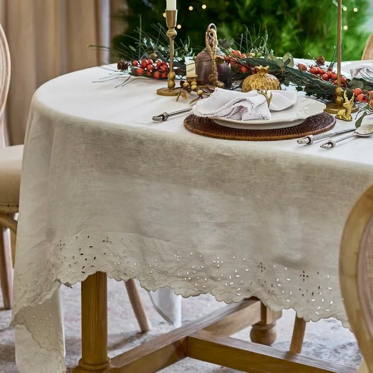 Embroidered Tablecloth - The Flower Crate