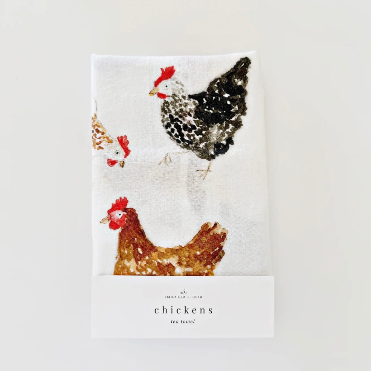 Emily Lex Studio - Chickens Tea Towel - The Flower Crate