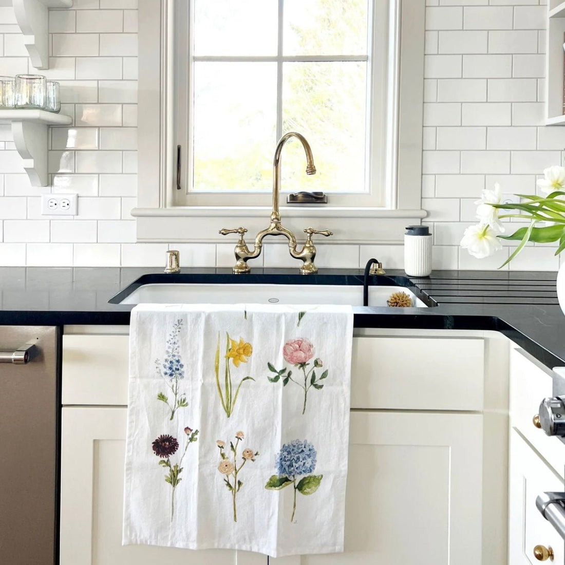 Emily Lex Studio - Garden Flowers Tea Towel - The Flower Crate