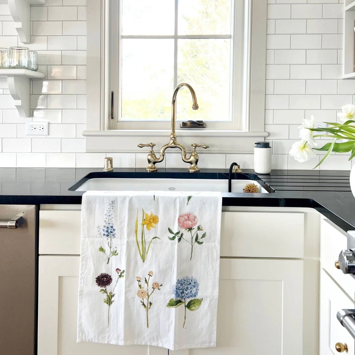 Emily Lex Studio - Garden Flowers Tea Towel - The Flower Crate
