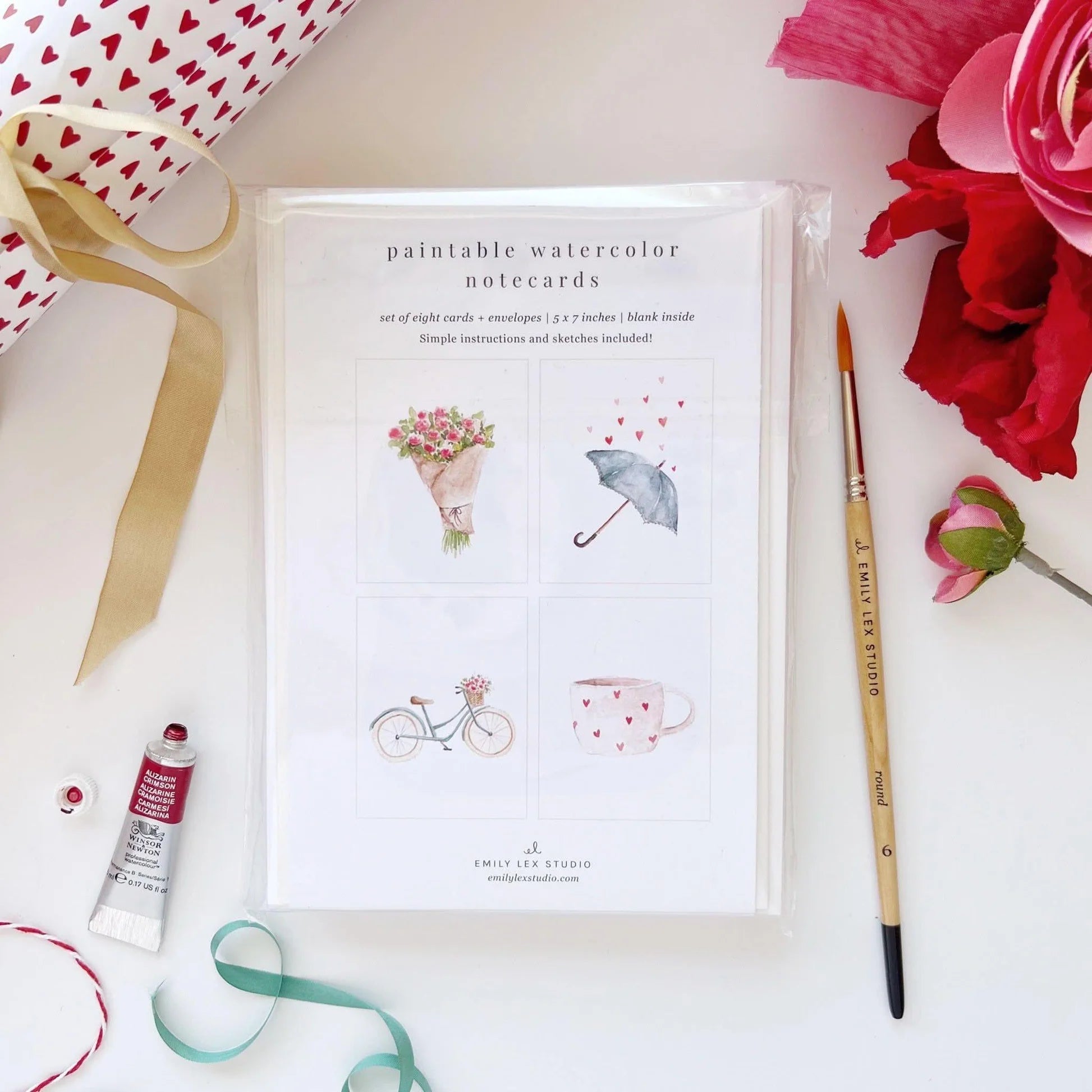 Emily Lex Studio - Love Sweet Love Paintable Notecards - The Flower Crate