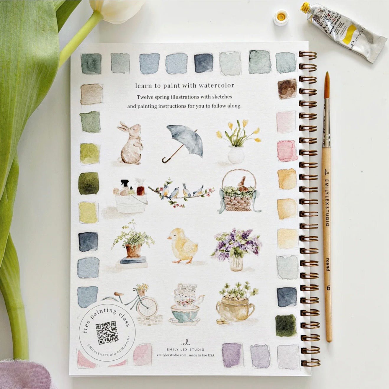 Emily Lex Studio - Spring Watercolour Workbook - The Flower Crate