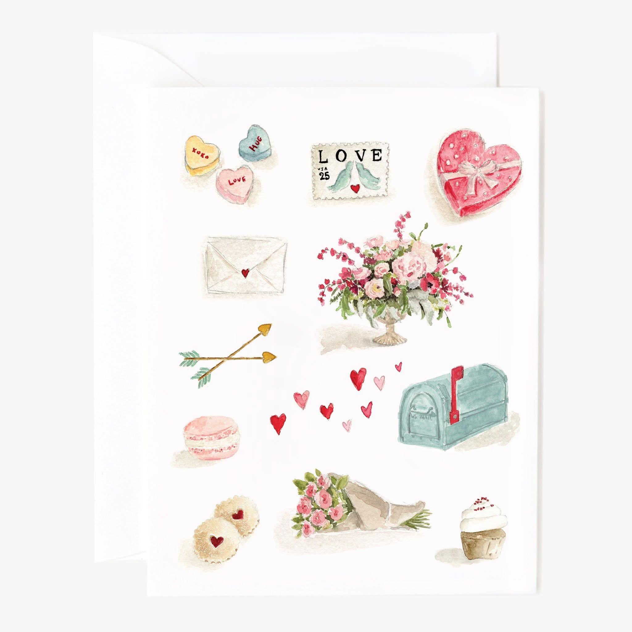 Emily Lex Studio - Watercolour Greeting Card - The Flower Crate
