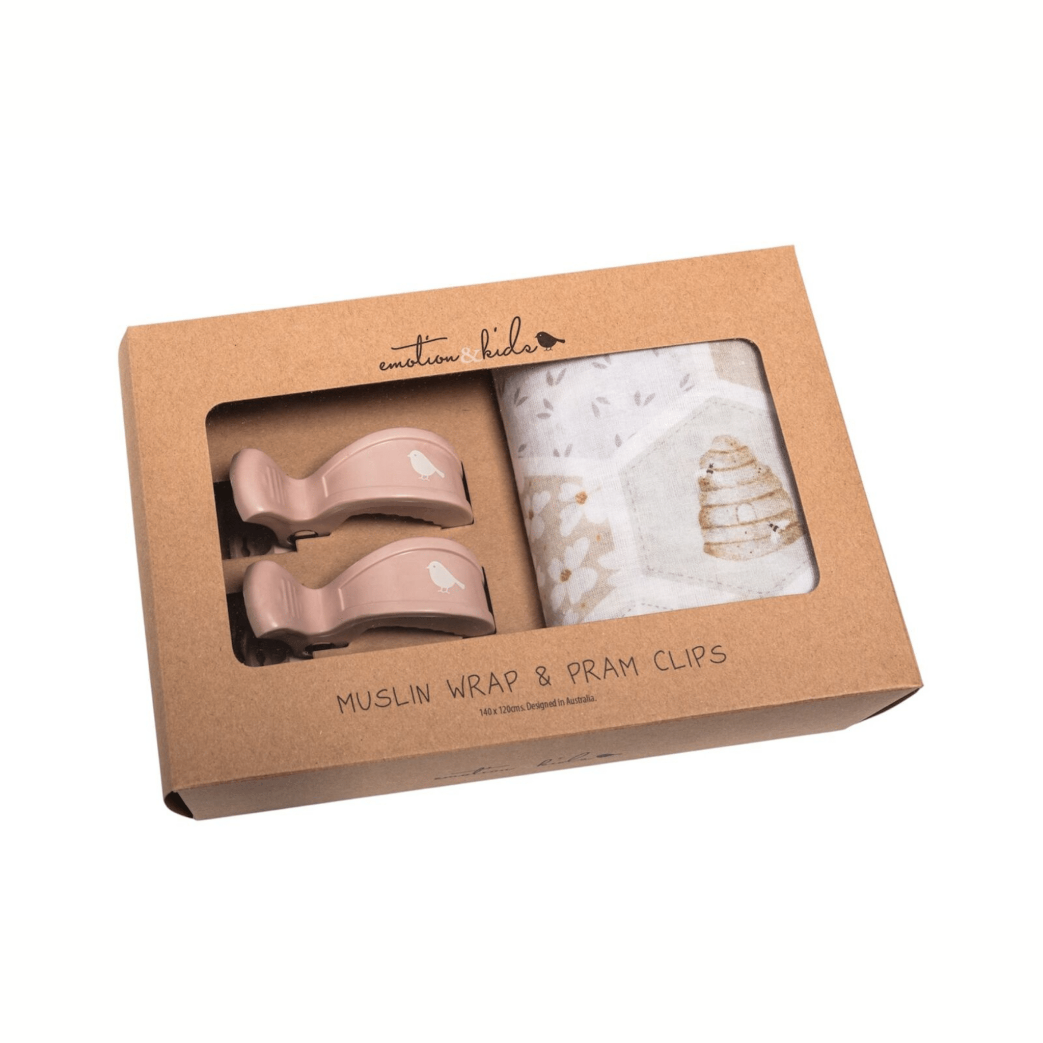 Emotion & Kids - Beehive Muslin Wrap + Pram Clip Set - The Flower Crate