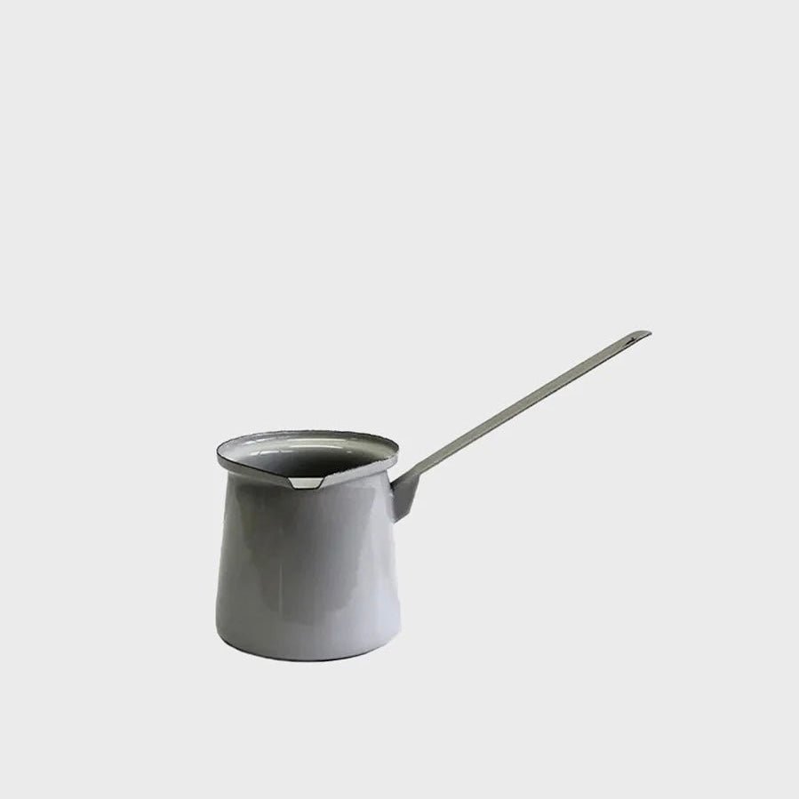 Enamel Butter Melter, Soft Grey - The Flower Crate
