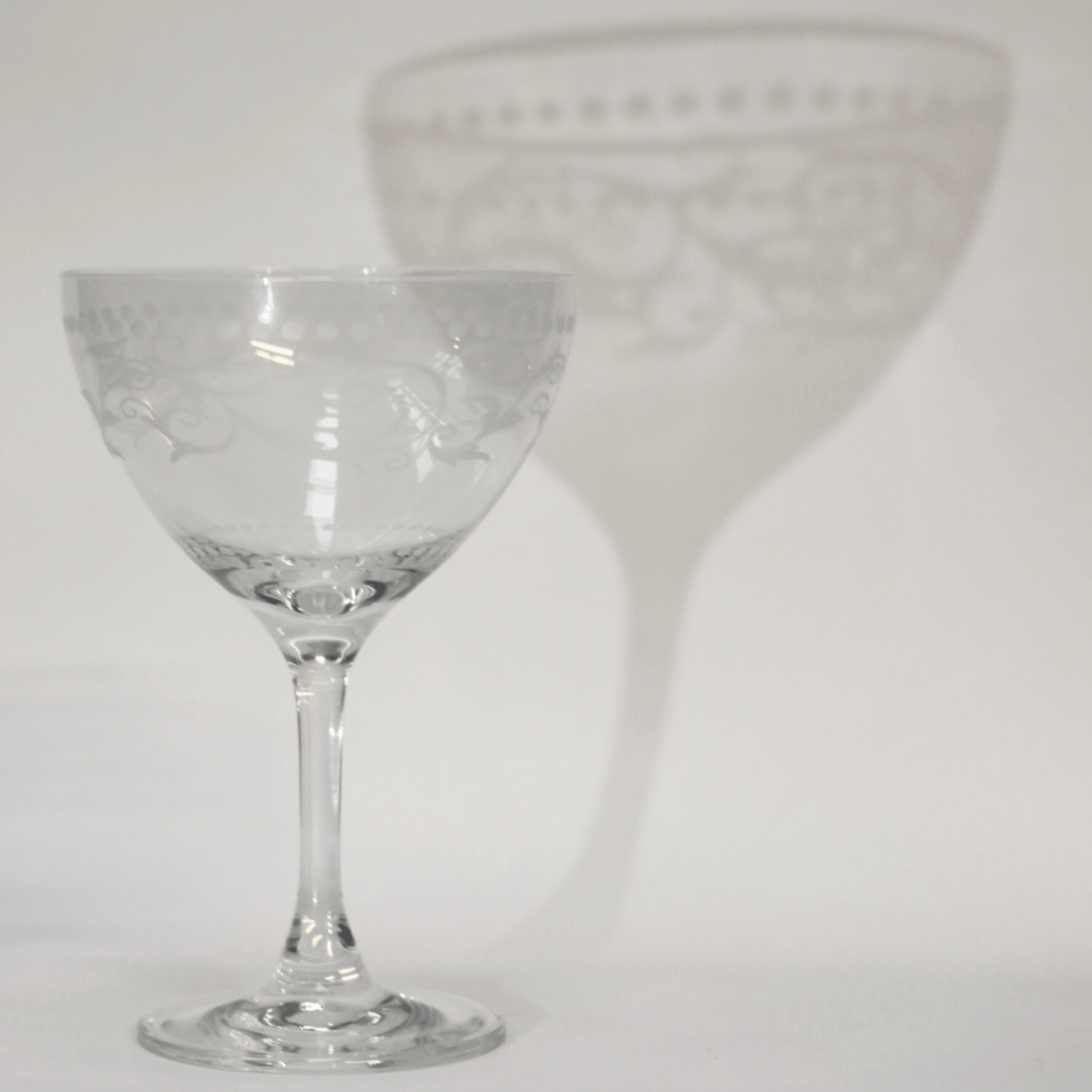 Etched Dot Martini Glass - The Flower Crate