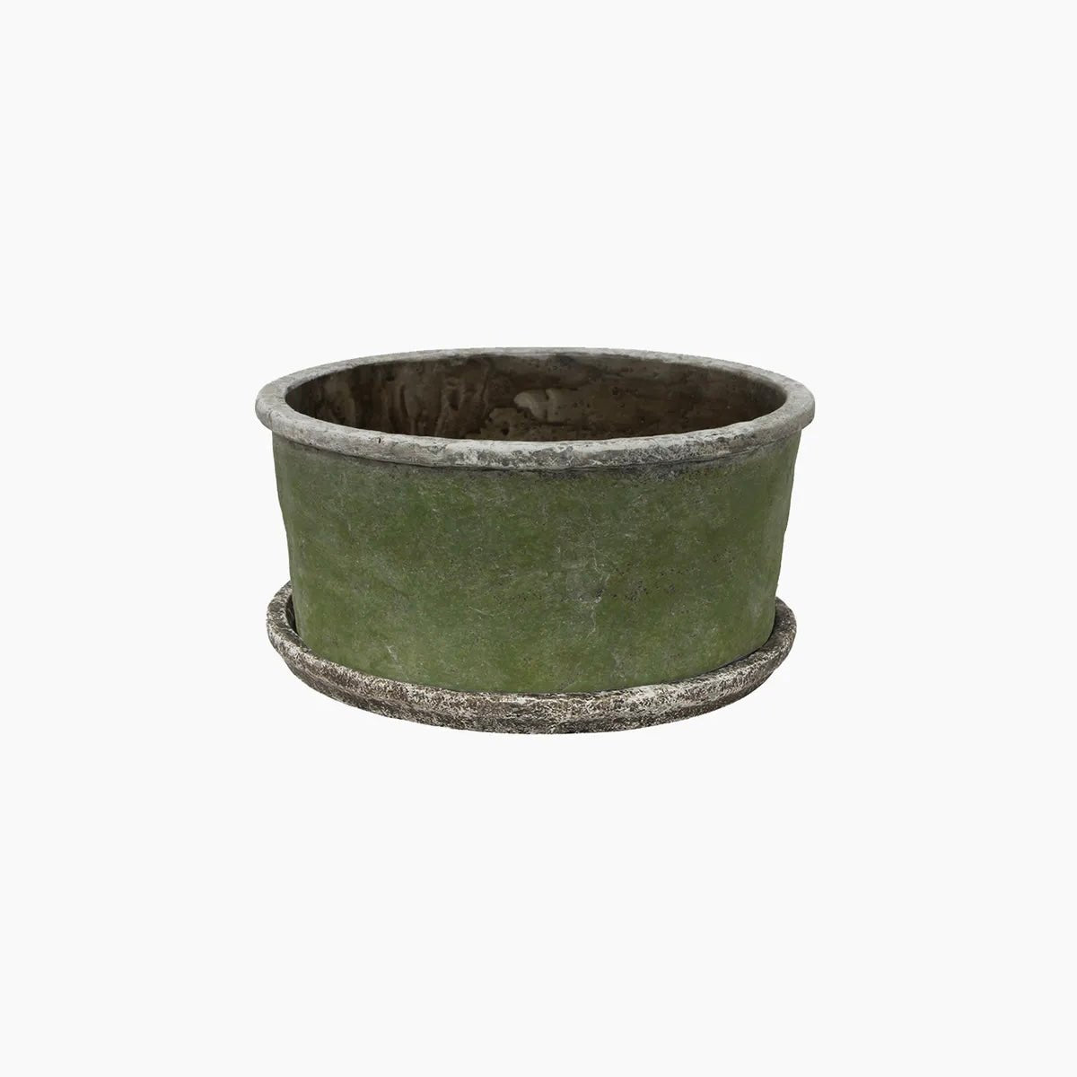 Evergreen Wide Plant Pot & Saucer - The Flower Crate