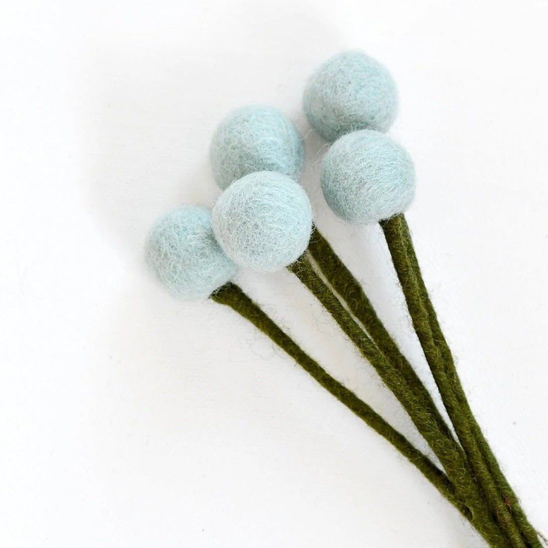 Felt - Billy Button Flowers, Light Blue - The Flower Crate