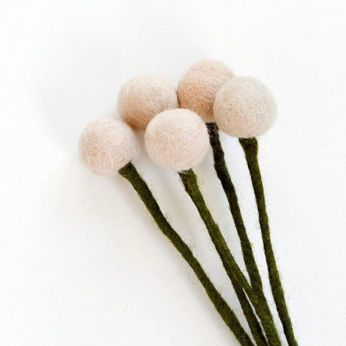 Felt - Billy Button Flowers, Light Peach - The Flower Crate