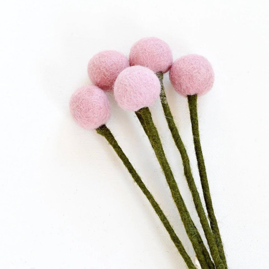 Felt - Billy Button Flowers, Light Pink - The Flower Crate