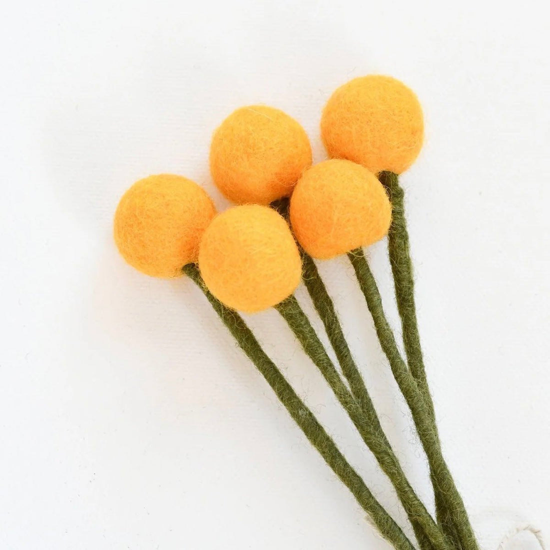 Felt - Billy Button Flowers, Yellow - The Flower Crate