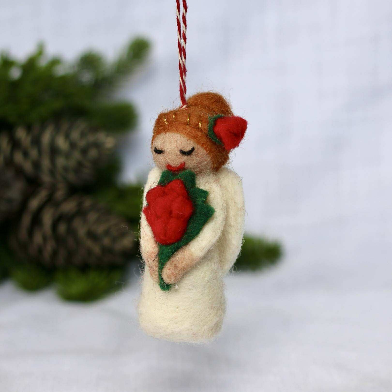 Felted Christmas Decoration - Angel Aria - The Flower Crate