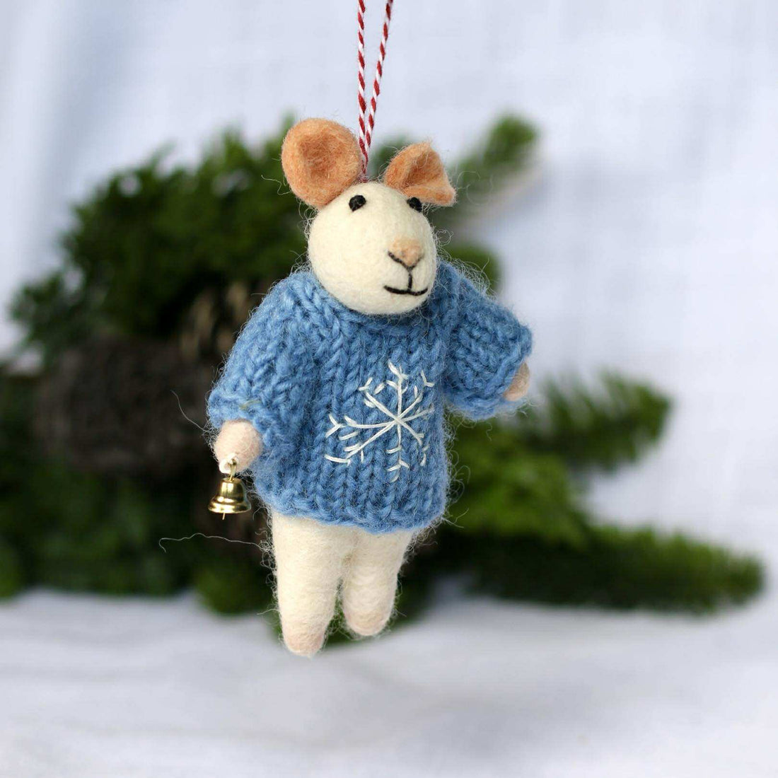 Felted Christmas Decoration - Mouse Milo - The Flower Crate