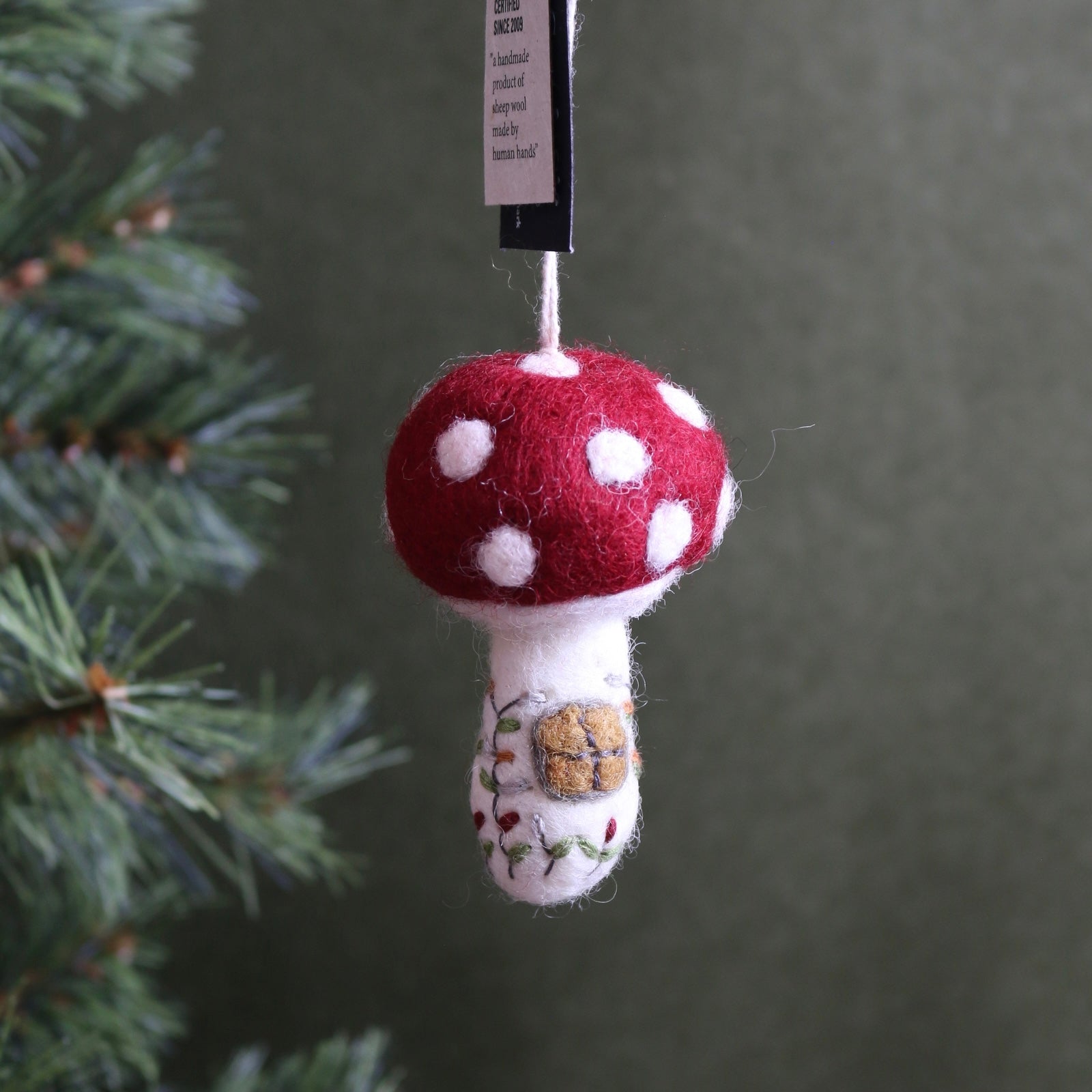 Felted Wool Small Mushroom House Decoration - The Flower Crate