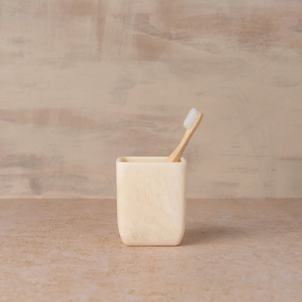 Flow Resin Toothbrush Holder - Marshmallow - The Flower Crate