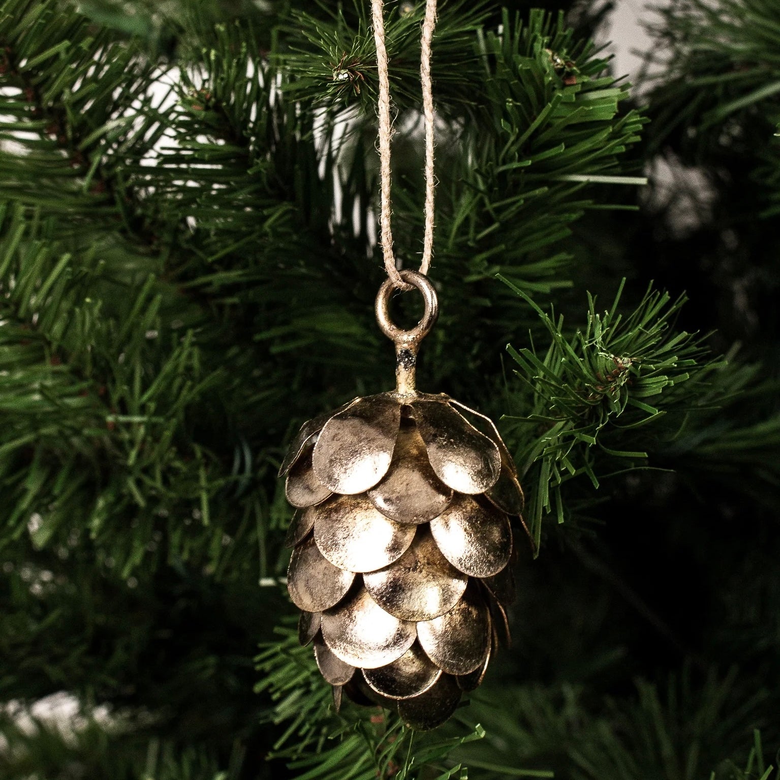Gold Hanging Pinecone - The Flower Crate