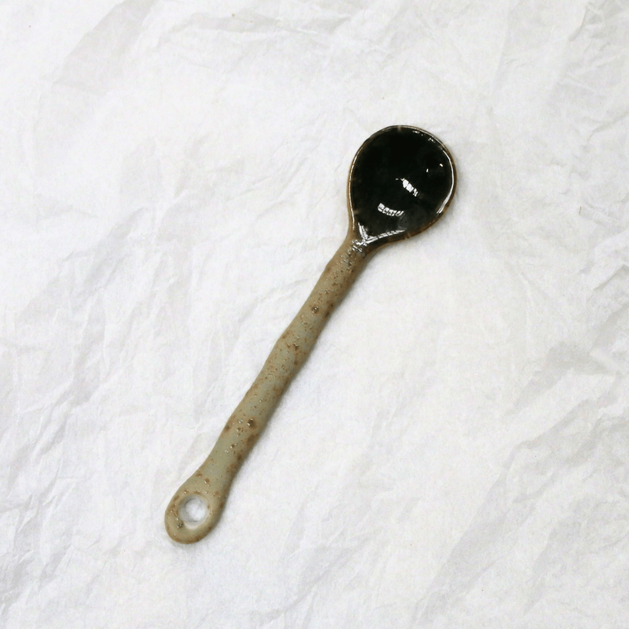 Green Crystal Porcelain Spoon - The Flower Crate