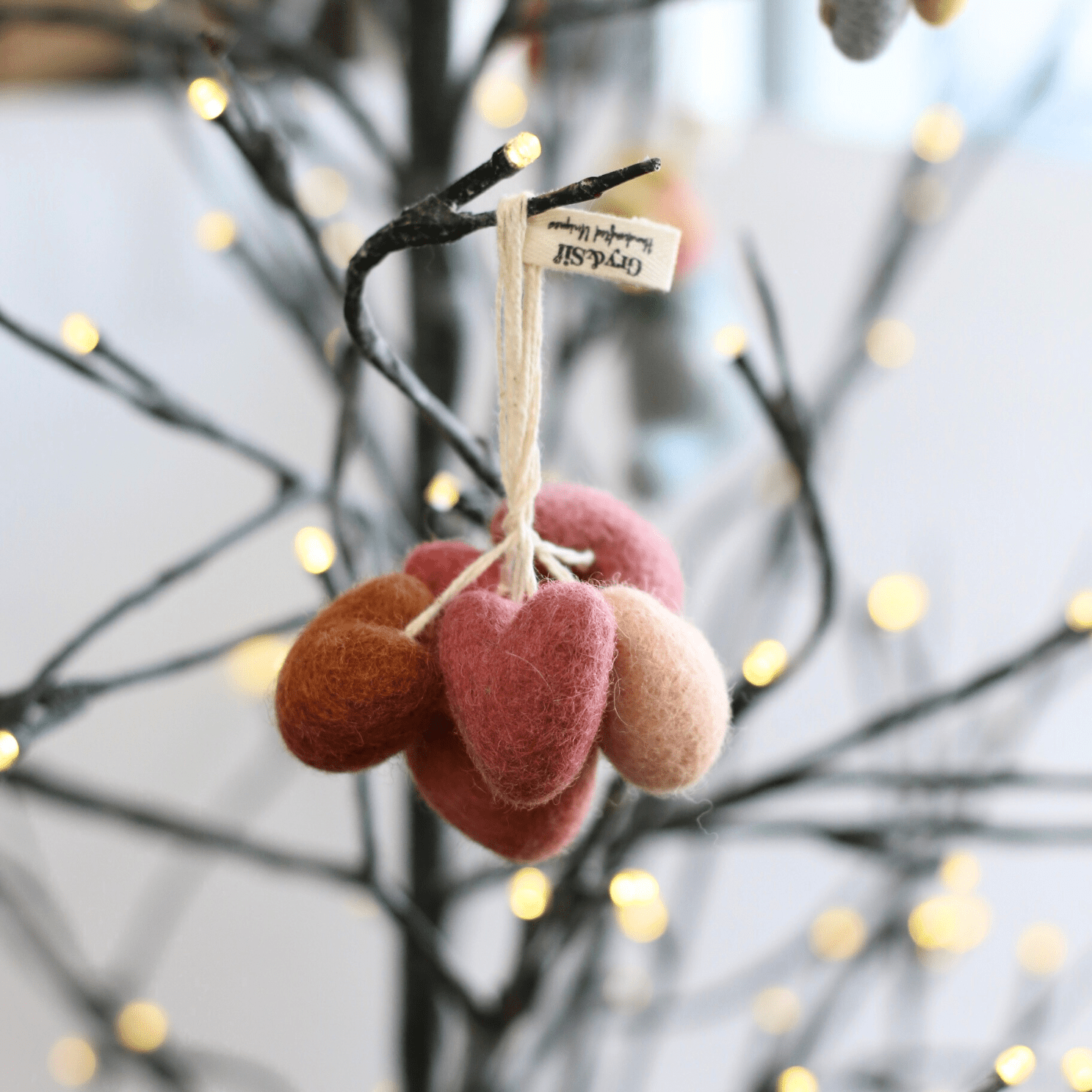 Gry & Sif - Mini Felt Hearts Set of 6 - The Flower Crate