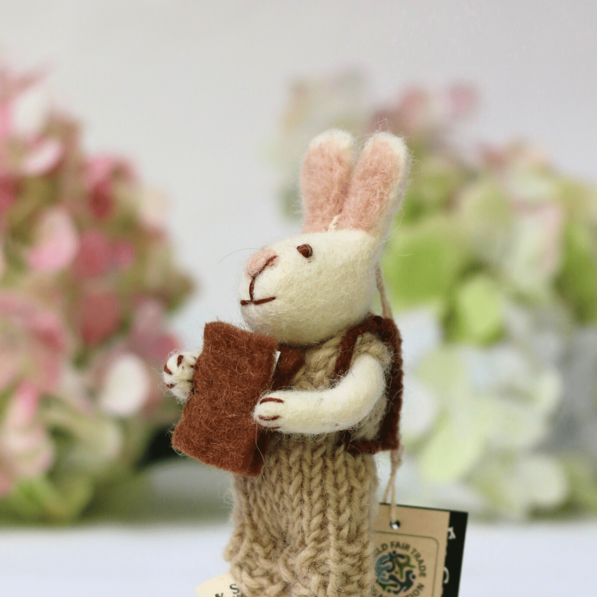 Gry & Sif - White Bunny with Book - The Flower Crate