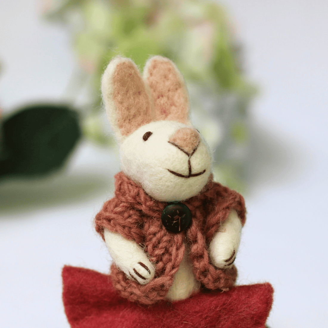 Gry & Sif - White Bunny with Rose Skirt - The Flower Crate