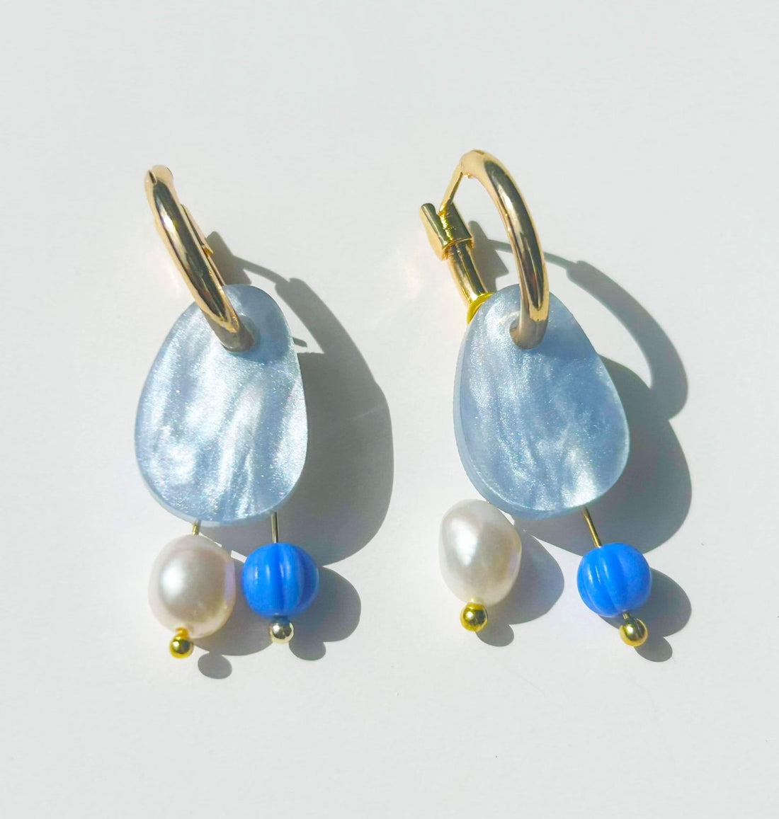 Hagen + Co - Chloe Pearl Earrings, Ocean - The Flower Crate