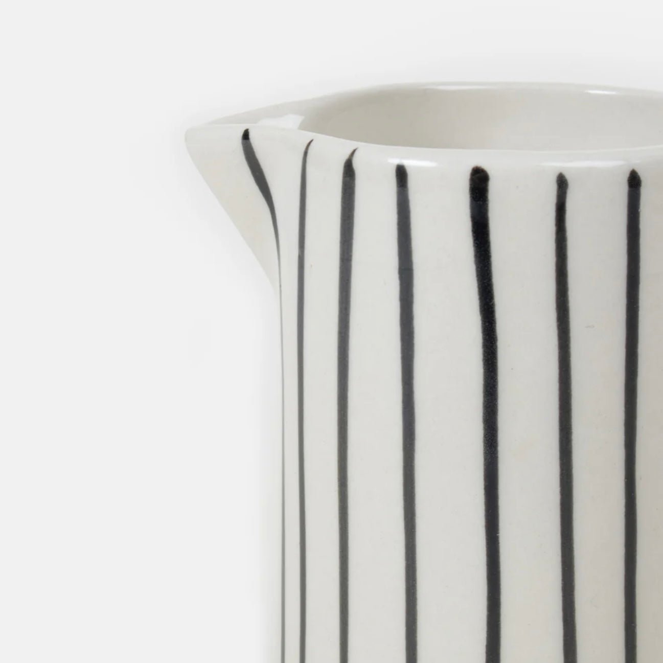 Hand Painted Milk Jug, Striped - The Flower Crate