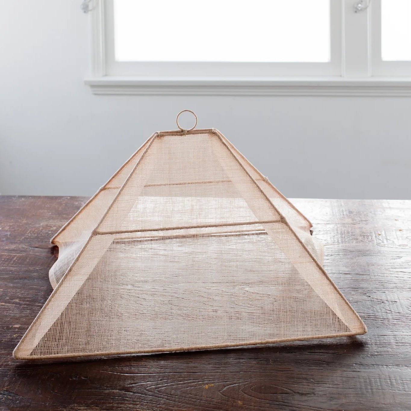 Handmade Collapsible Woven Food Tent, Light Rose - The Flower Crate