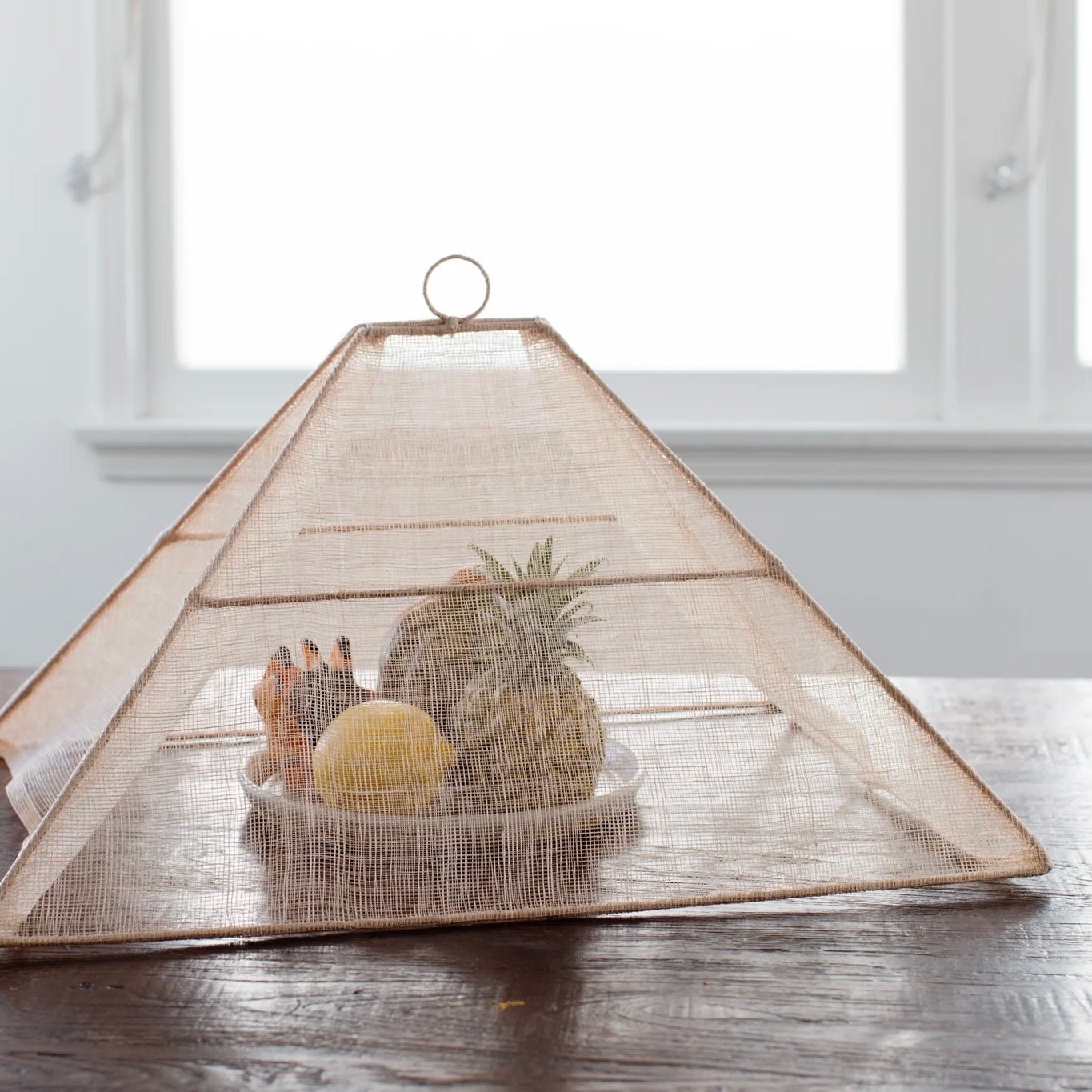 Handmade Collapsible Woven Food Tent, Light Rose - The Flower Crate