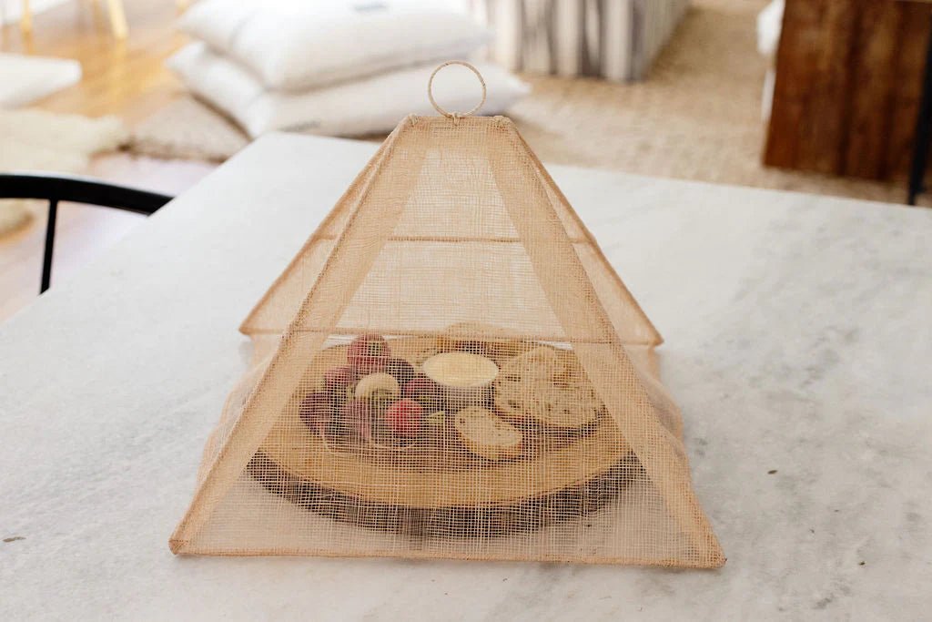 Handmade Collapsible Woven Food Tent, Light Rose - The Flower Crate