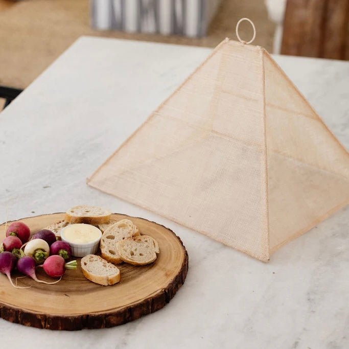 Handmade Collapsible Woven Food Tent, Light Rose - The Flower Crate