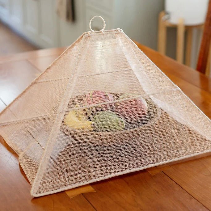 Handmade Collapsible Woven Food Tent, Light Rose - The Flower Crate