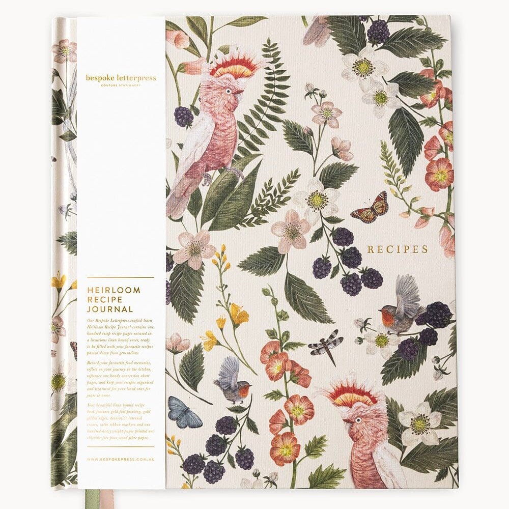 Heirloom Recipe Book Journal - Cockatoo - The Flower Crate