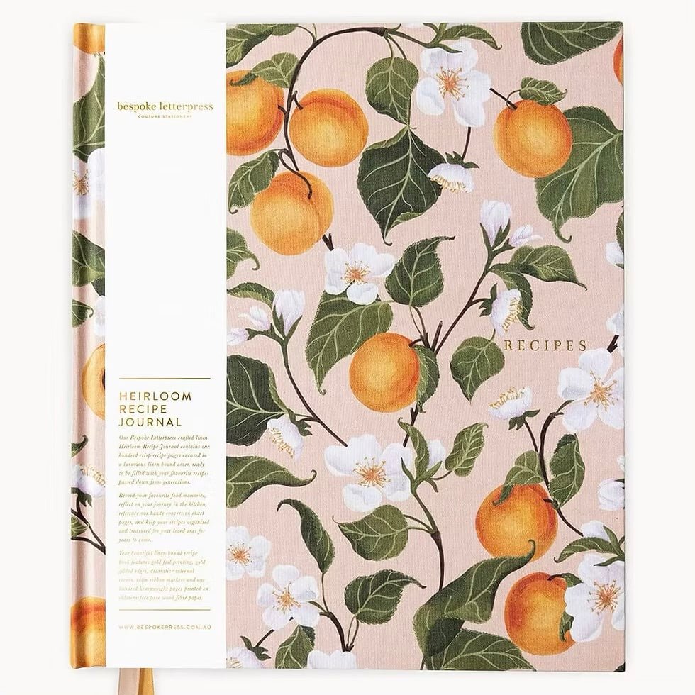 Heirloom Recipe Book Journal - Peaches - The Flower Crate