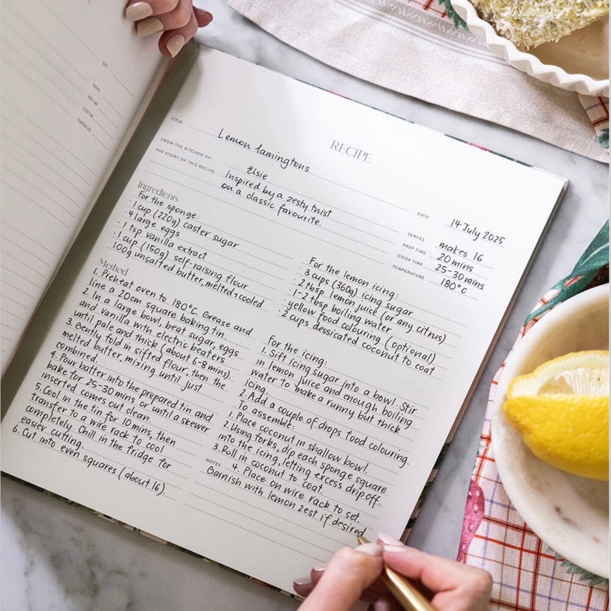 Heirloom Recipe Book Journal - Strawberries - The Flower Crate
