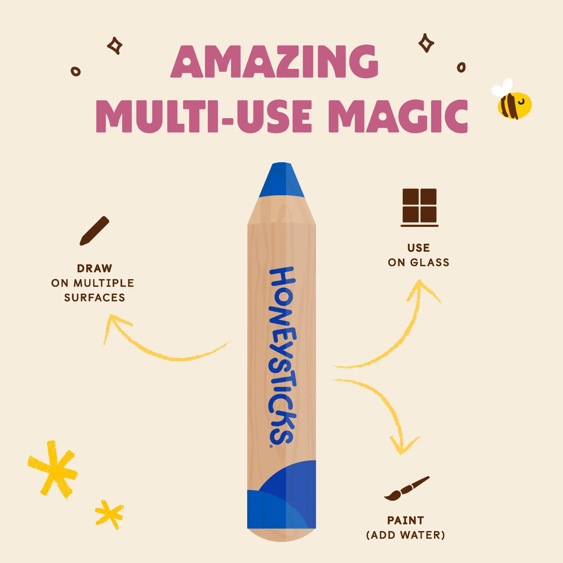 Honeysticks - Little Learners 3-in-1 Beeswax Pencils - The Flower Crate