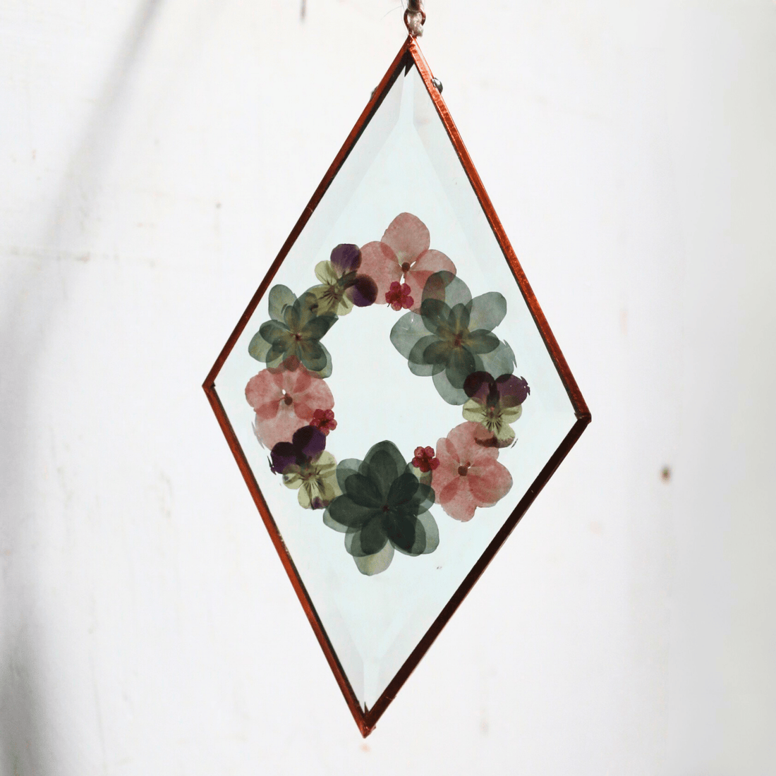 Hydrangea Ranger - Pressed Flower Suncatcher, Diamond Large - The Flower Crate