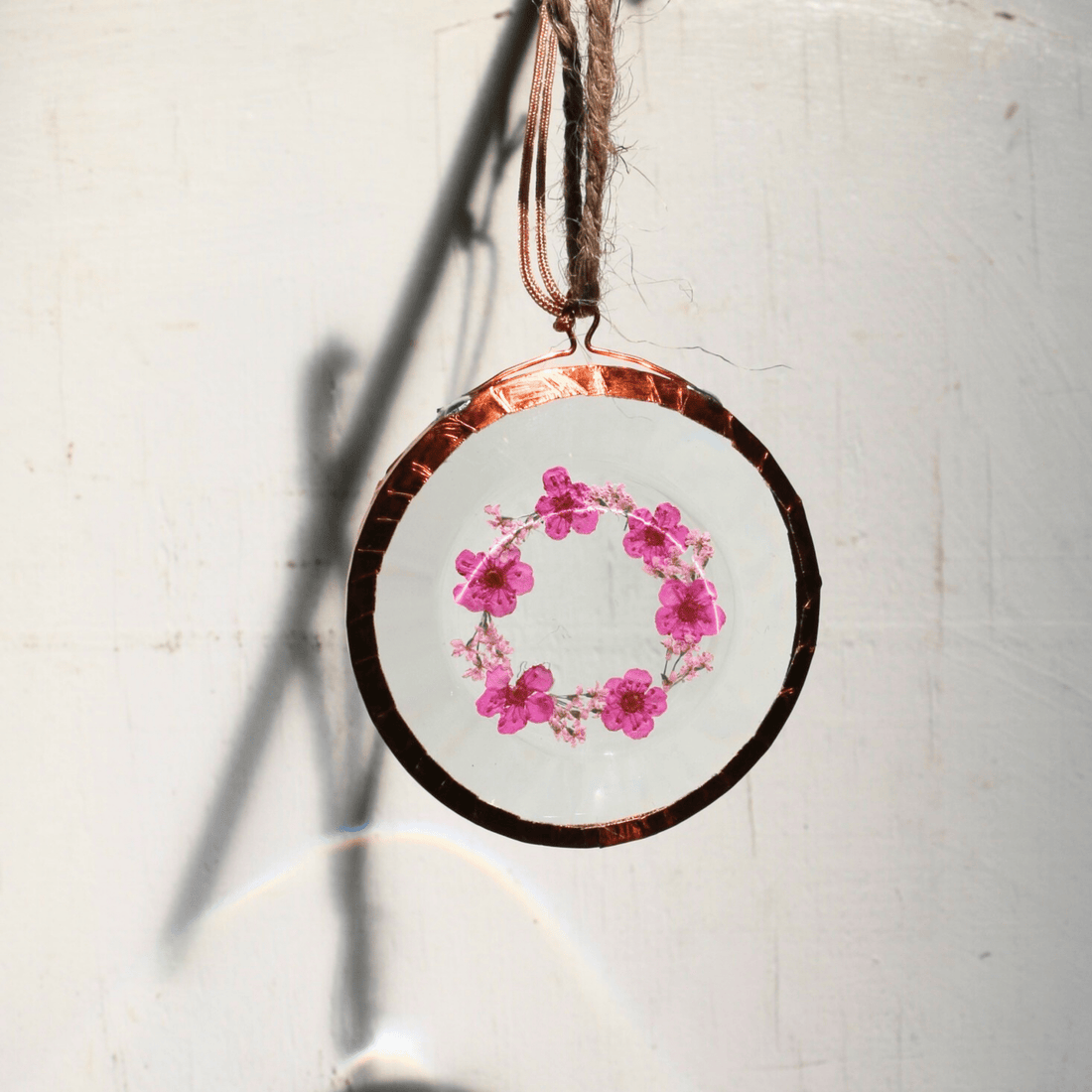 Hydrangea Ranger - Pressed Flower Suncatcher, Round Mini - The Flower Crate