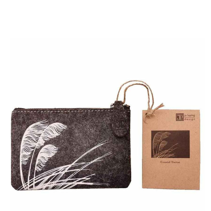 Jo Luping - Ecofelt Purse, Coastal Toetoe - The Flower Crate