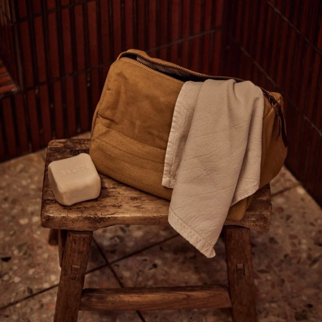 Journey Toiletry Canvas Bag, Mustard - The Flower Crate
